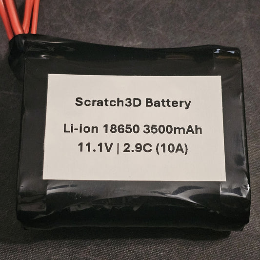 3S1P Li-ion Battery – 3500mAh, 11.1V, 2.9C, 10A